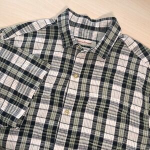 Tommy Bahama Button Up Shirt Mens Medium Green Plaid 100% Silk Original Fit
